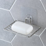 Silver Bathroom Vacuum Paste Soap Holder Cup Box Dish Soap Storage Saver Shower Tray Bathroom Accessories