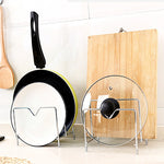 Stand Stainless Steel Pan Organizer Pot Rack Cookware Rack Cover Lid Rest Cooking Tool Bakeware Kitchen Accessories