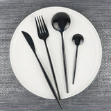 Rose Gold Tableware Set Mirror Silverware Set Stainless Steel Cutlery Kitchen Knife Spoon Flatware Western Dinnerware Set