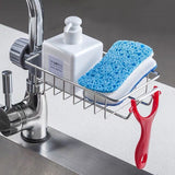 Kitchen Stainless Steel Sink Drain Rack Sponge Storage Faucet Holder