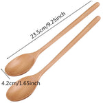 Spoon Tableware 2 Pcs Natural Japanese Style Wooden Soup Spoons With Long Handle Natual Wood Dessert Tea Coffee Spoon Rice
