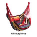 Portable Hammock Chair Hanging Rope Chair Swing Chair Seat with Pillows