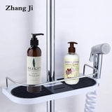 ZhangJi Bathroom Storage Holder High Quality Shampoo Tray Shower Head Holder Adjustable Bathroom Shelves Soap Storage Shelf