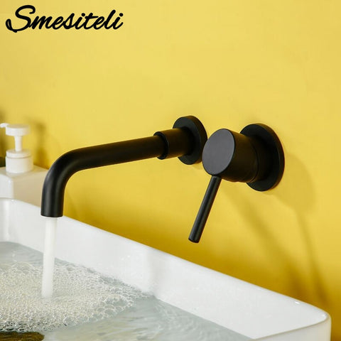 Bathroom Sink Basin Faucet Bath Mixer Tap Wall