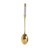 1pcs Gold-plated Ceramic Long Handle Spoon Stainless Steel