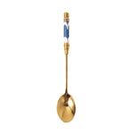1pcs Gold-plated Ceramic Long Handle Spoon Stainless Steel