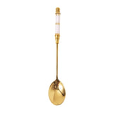 1pcs Gold-plated Ceramic Long Handle Spoon Stainless Steel