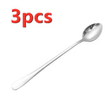 6PCS Tea Spoons Long Handle Ice Cream Dessert Sundae Spoons