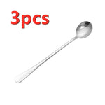 6PCS Tea Spoons Long Handle Ice Cream Dessert Sundae Spoons