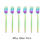 6Pcs/Set Gold Fork Set Tea Cake Snack Fork