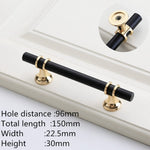 KK&FING Modern Zinc Alloy Black Gold Door Handles Kitchen Cabinet Handles Solid Drawer Knobs Fashion Furniture Handle Hardware