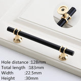 KK&FING Modern Zinc Alloy Black Gold Door Handles Kitchen Cabinet Handles Solid Drawer Knobs Fashion Furniture Handle Hardware