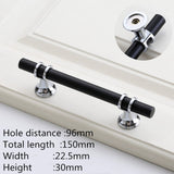 KK&FING Modern Zinc Alloy Black Gold Door Handles Kitchen Cabinet Handles Solid Drawer Knobs Fashion Furniture Handle Hardware