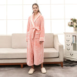 Microfiber Thicker Flannel Bathrobe Bath Towel Bathroom Wedding Gift Keep Warm Nightgown Home Wear Audlts Bathrobe Bath Towel