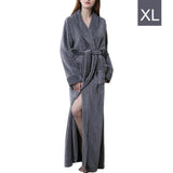 2018 Autumn And Winter Long Sleeve Soft Flannel Plush Robes Nightgown Long Pajamas