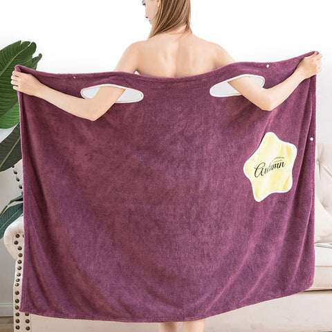 Wearable Ladies Bath Towel Pajamas Womens