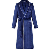 Couple Navy Blue Long Coral Velvet Bathroom Bathrobe